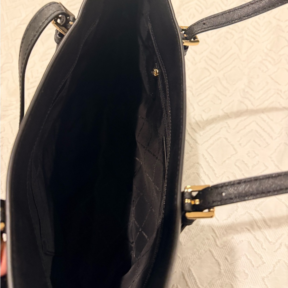Michael Kors Black Tote with Gold Accents - Picture 3 of 9